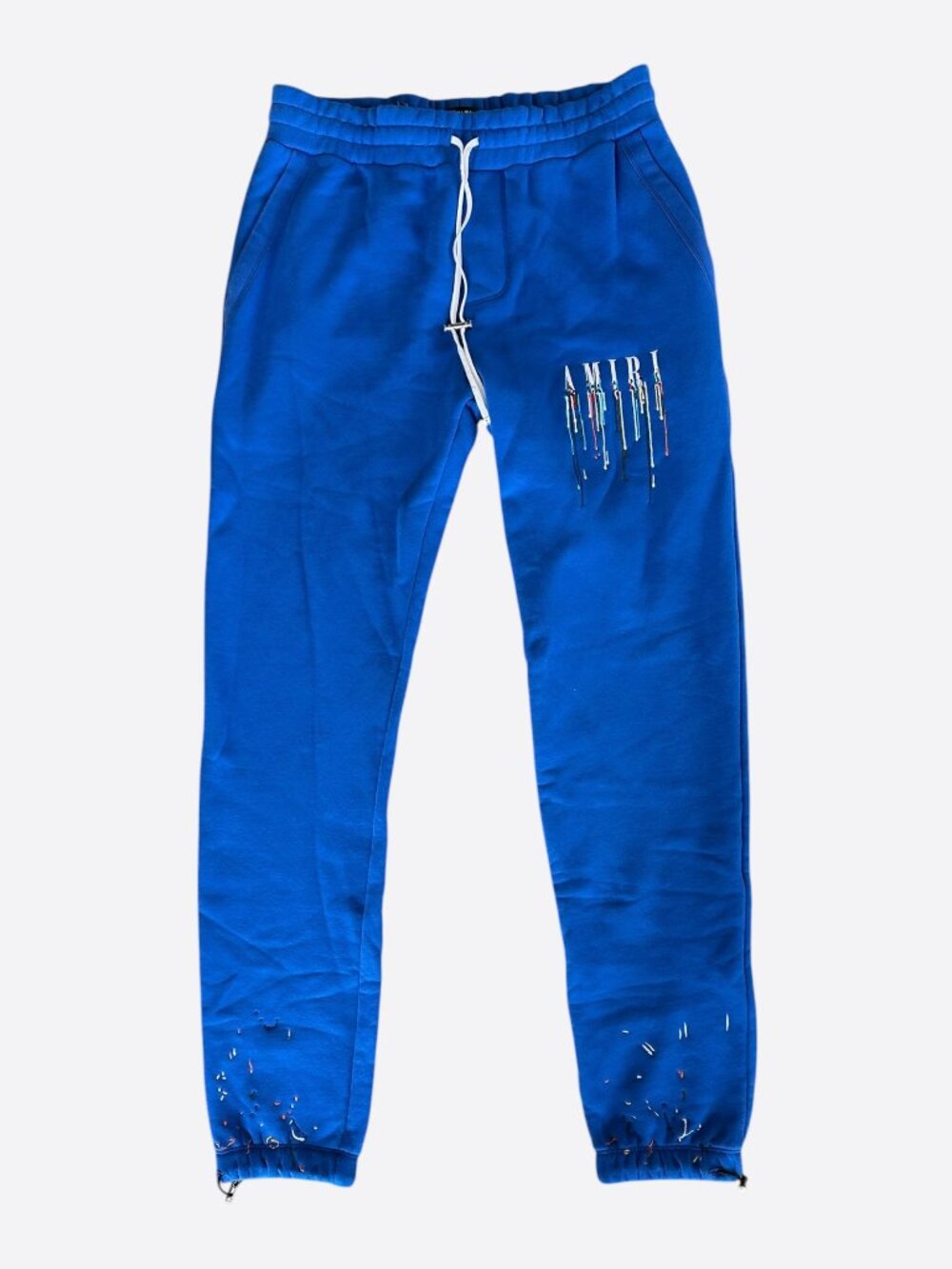 Amiri Blue & Multicolor Drip Core Logo Sweatpants